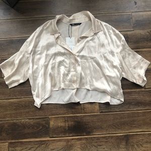Brand new Zara beige silky blouse